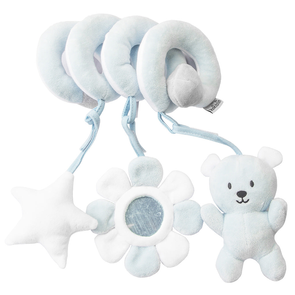 Baby Spiral Activity Toy-Stroller and Crib Hanging Rattle with Mirror for Sensory Development and Interactive Play