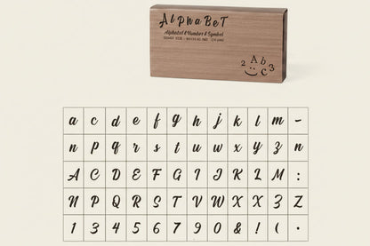 Vintage Wooden Stamp Set – 70 Piece Retro Alphabet, Number and Symbol Stamps for Journaling, Crafts and Scrapbooking