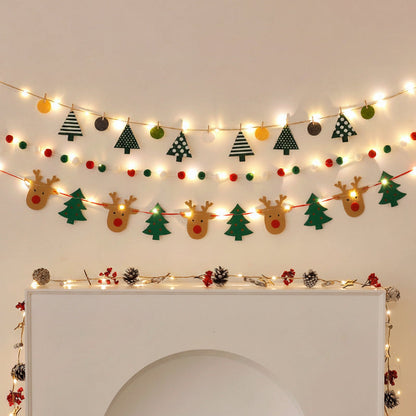 DIY Christmas LED Banner Lights – Decorative Hanging Garland for Holiday Rooms, Parties and Seasonal Decor