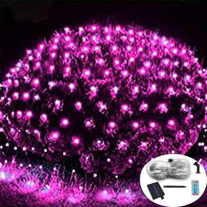 Outdoor Solar Curtain Lights – Waterproof Mesh Fairy Lights with Remote for Gardens, Weddings and Christmas Decor