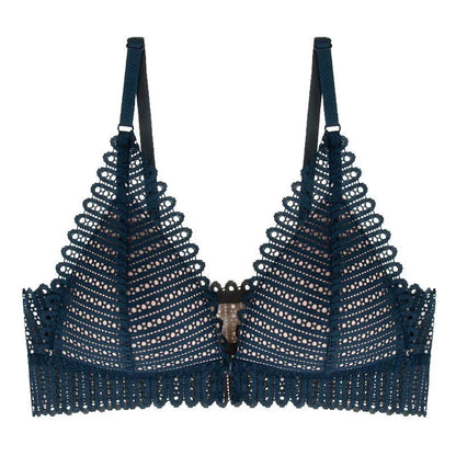 Lace Front-Closure Push-Up Bra – Wireless Backless Plus-Size Lingerie with Adjustable Lift and Flattering Support for Dresses, Parties and Everyday Confidence