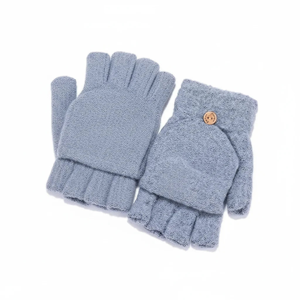 Smart Winter Flip Mittens – Knitted Fingerless Convertible Gloves for Men and Women with Warm Thermal Protection