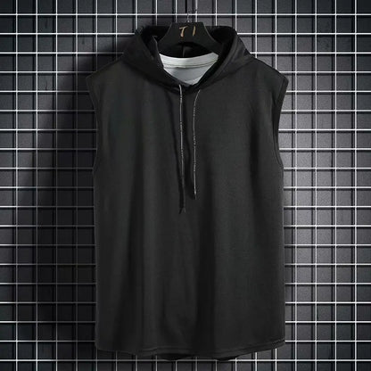 Men's Hooded Tank Top – Sleeveless Hip Hop Workout Vest for Casual Training, Gym Sessions and Streetwear Fashion