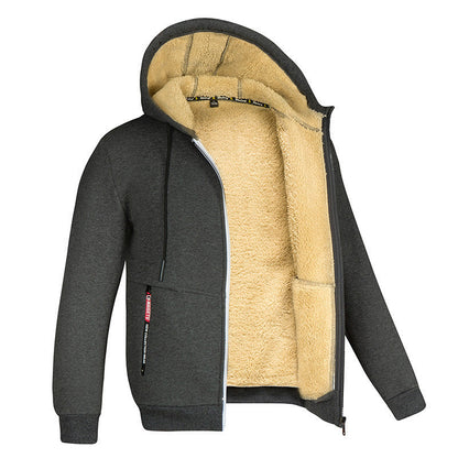 Men's Full Zip Fleece Hoodie - Casual Winter Jacket for Streetwear, Sports and Everyday Comfort