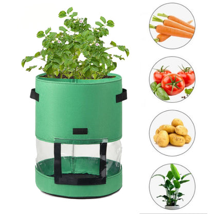 See-Through Potato Planter Bag – Breathable Non-Woven Grow Pot with 360° Transparent Window for Potatoes, Vegetables, Herbs and Easy Harvest Monitoring