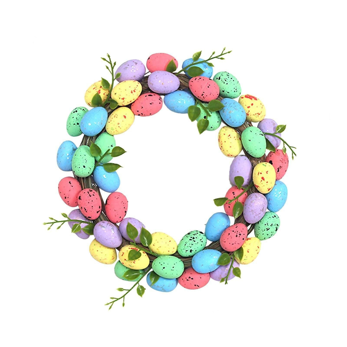 Easter Egg Garland Wreath – Festive Door and Window Hanging Decoration for Spring Parties, Gardens and Holiday Home Displays