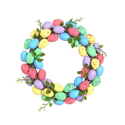 Easter Egg Garland Wreath – Festive Door and Window Hanging Decoration for Spring Parties, Gardens and Holiday Home Displays