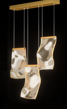 Modern Aluminum Acrylic LED Pendant Light – Designer Hanging Lamp for Dining Room, Foyer and Stylish Interior Decoration