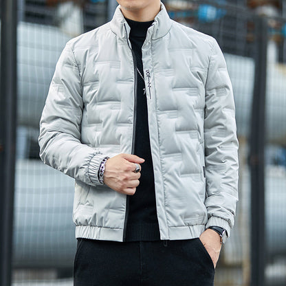 Men's Lightweight Down Jacket – Warm Korean Style Winter Coat with Plus Size Fit for Casual Outdoor Everyday Comfort