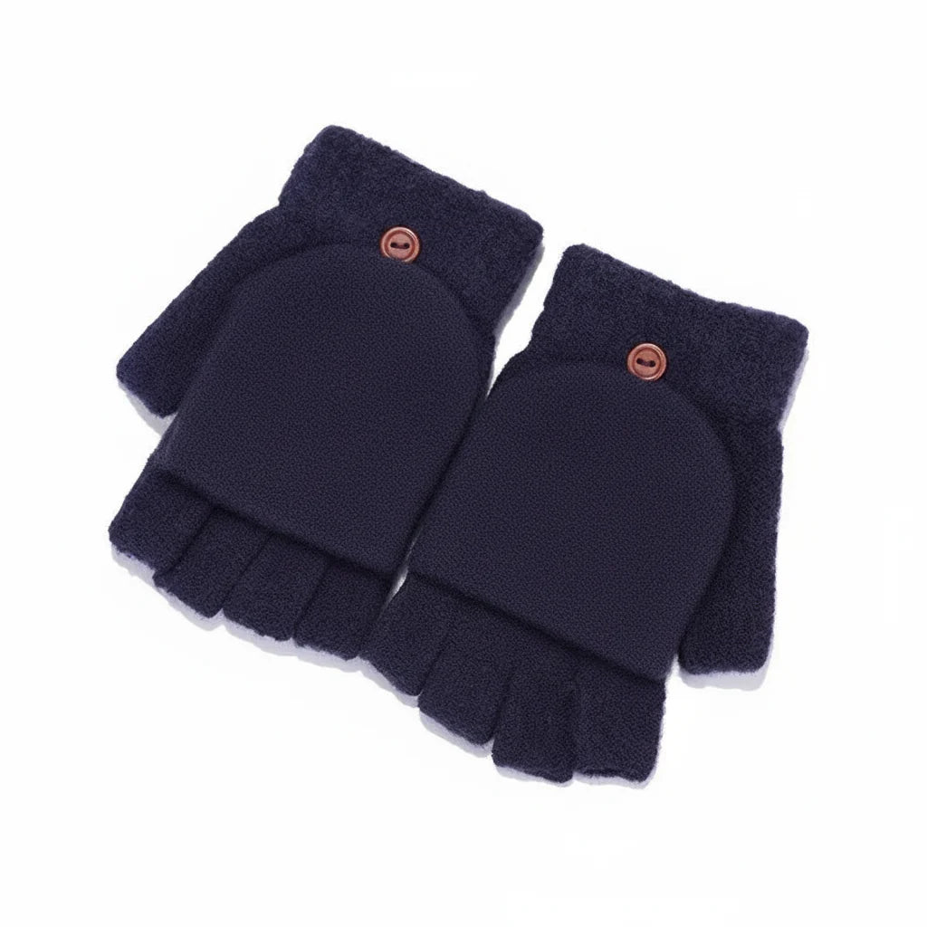 Smart Winter Flip Mittens – Knitted Fingerless Convertible Gloves for Men and Women with Warm Thermal Protection