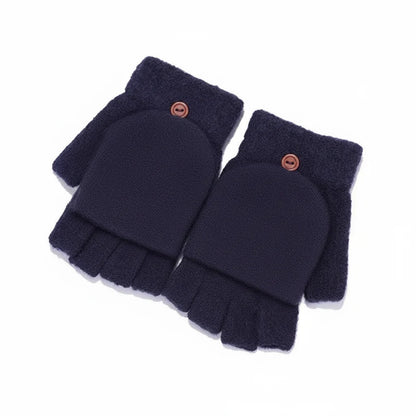 Smart Winter Flip Mittens – Knitted Fingerless Convertible Gloves for Men and Women with Warm Thermal Protection