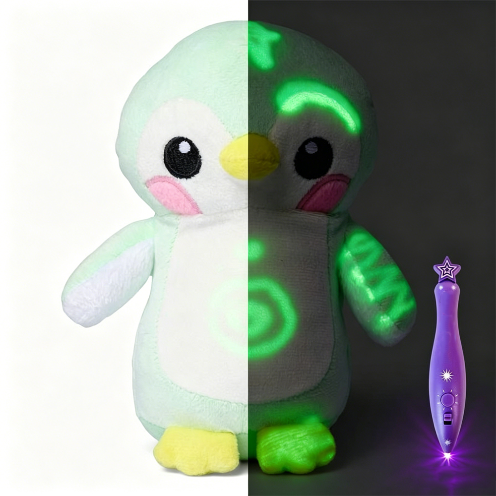 Glow-in-the-Dark Doodle Plush Toy – Luminous Drawing Doll for Creative Play, Educational Activities, Sensory Fun and Stress Relief