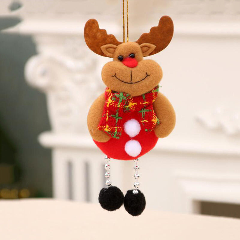Cute Hugging Tree Christmas Ornament – Santa Claus and Snowman Plush Doll Decoration for Christmas Trees, Holiday Displays and Festive Home Decor