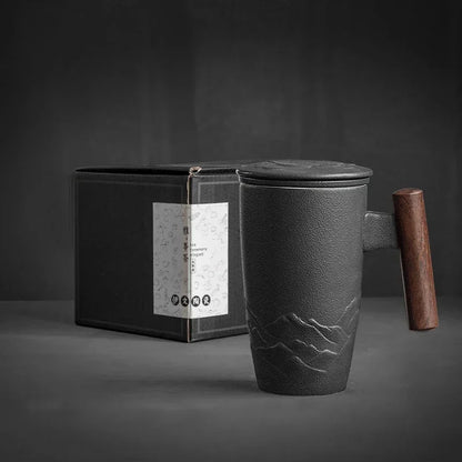Handmade Ceramic Coffee Mug – Large Retro Pottery Tea Cup for Home, Office and Thoughtful Gift Giving