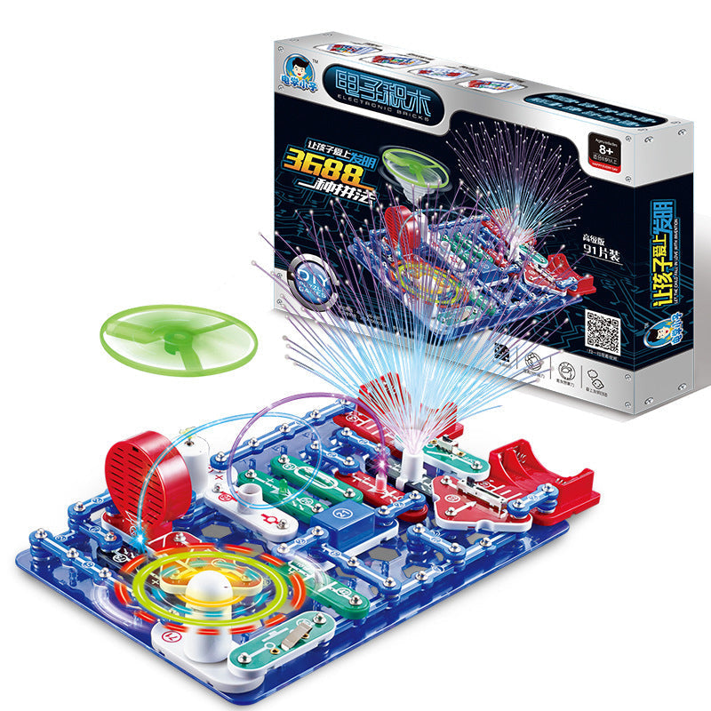 Electronic STEM Building Blocks Kit - Educational Circuit Experiment Toy for Kids Science Learning, Creativity and Exploration Activities