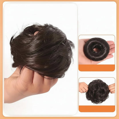 Elastic Ponytail Hair Band – Heat Resistant Synthetic Hair Wrap for Instant Fuller Bun and Stylish Hairstyles