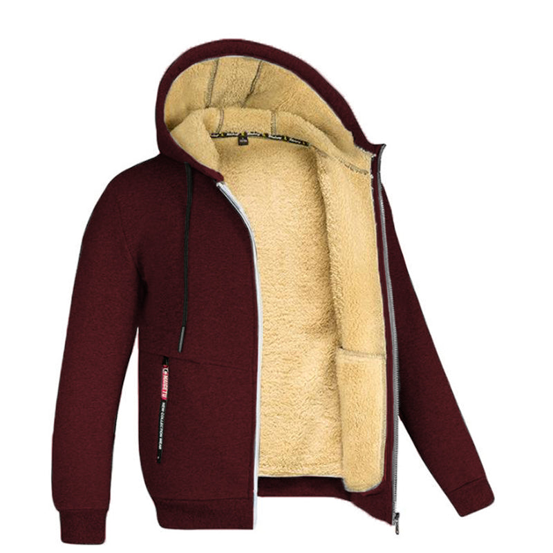Men's Full Zip Fleece Hoodie - Casual Winter Jacket for Streetwear, Sports and Everyday Comfort