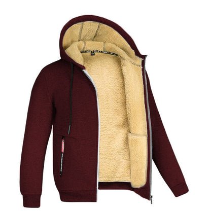 Men's Full Zip Fleece Hoodie - Casual Winter Jacket for Streetwear, Sports and Everyday Comfort