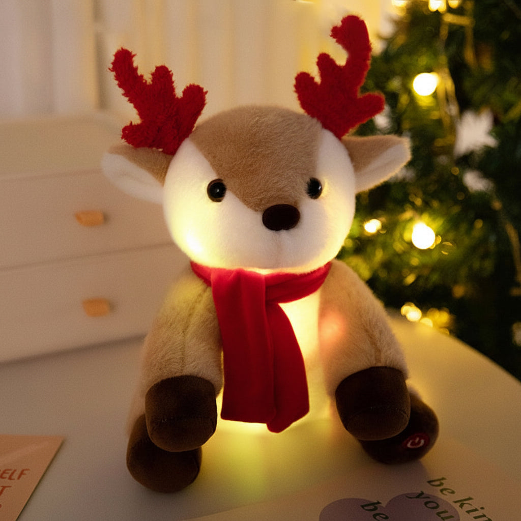 Animated Christmas Plush Doll – Musical LED Santa Snowman Reindeer Toy for Holiday Gifts and Festive Decor