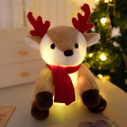 Animated Christmas Plush Doll – Musical LED Santa Snowman Reindeer Toy for Holiday Gifts and Festive Decor
