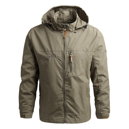 Mens Tactical Windbreaker Jacket-Waterproof Hooded Outdoor Coat for Climbing Hiking and Everyday Weather Protection