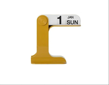 Modern Rotating Desk Calendar– Minimalist Desktop Planner with Black and White Design and One-Touch Operation for Home Office