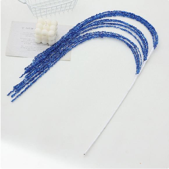 Sequin Glitter Christmas Branch Picks – White Artificial Tassel Wheat Stems for Christmas Trees, Wreaths and Holiday Decorations