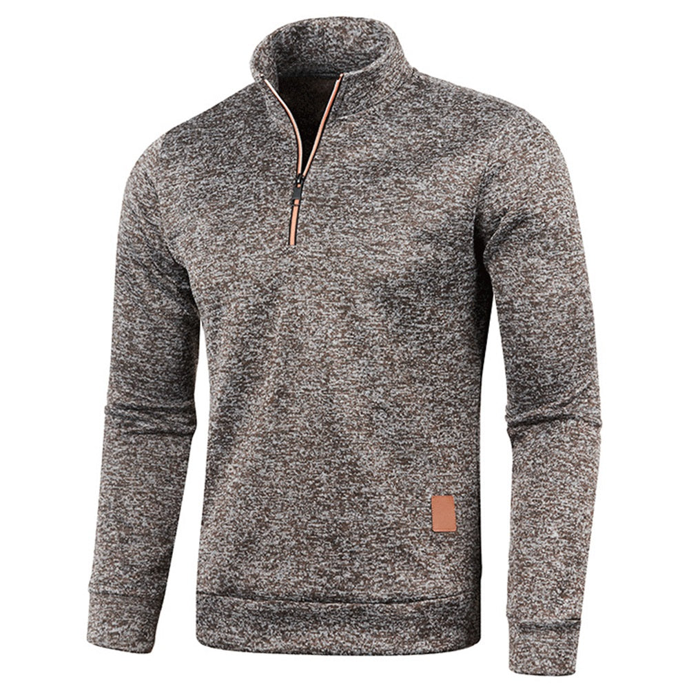 Half Zip Sweatshirt - Thick Pullover Hoodie with Turtleneck Design for Autumn Outdoor Wear and Casual Street Fashion