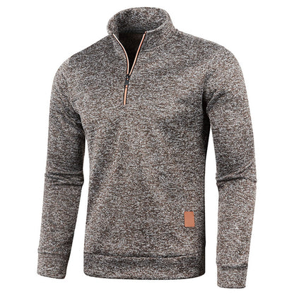 Half Zip Sweatshirt - Thick Pullover Hoodie with Turtleneck Design for Autumn Outdoor Wear and Casual Street Fashion