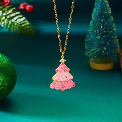 Rhinestone Christmas Tree Necklace – Sparkling Snowflake Pendant with Zircon Accents for Elegant Holiday Jewelry and Gift Giving