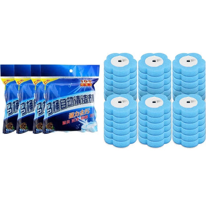 Wall Mount Toilet Brush System – Disposable Antibacterial Bathroom Cleaner with Refill Heads for Hygienic, Touch-Free Toilet Cleaning