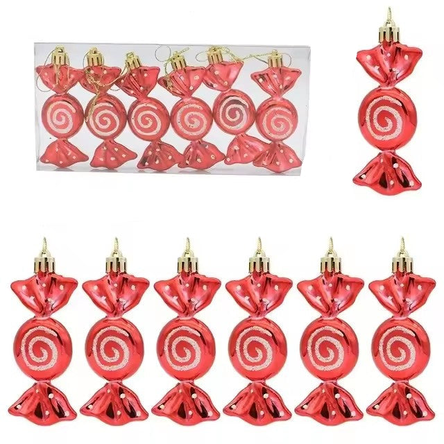 Christmas Candy Hanging Ornament Set – Colorful Holiday Tree Decorations for Christmas Trees, Wreaths, Gift Wrapping and Festive Party Displays