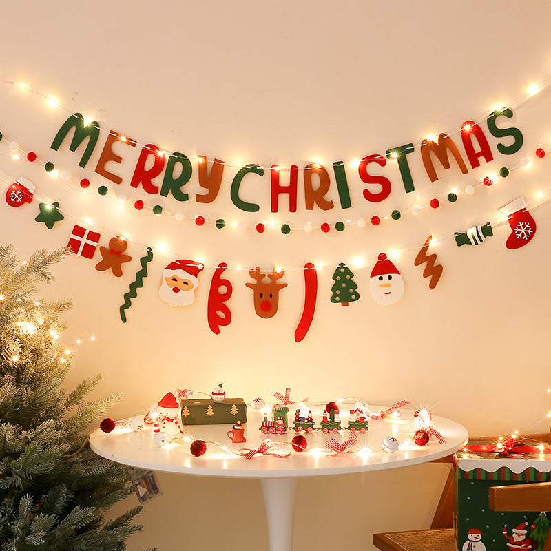DIY Christmas LED Banner Lights – Decorative Hanging Garland for Holiday Rooms, Parties and Seasonal Decor