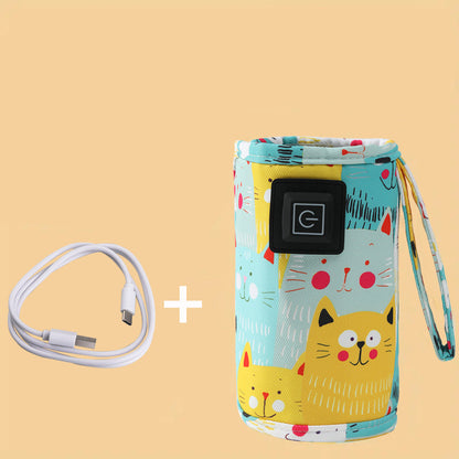 USB Baby Bottle Warmer - Portable Travel Nursing Bottle Heater with Insulated Bag for Strollers, Outdoor Feeding and Winter Use