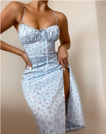 Women's Floral Spaghetti Strap Dress – Summer Beach Mini Sundress for Vacations, Casual Outings and Stylish Warm Weather Fashion