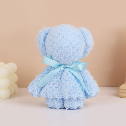 Cute Bear Plush Towel Set - Soft Cartoon Souvenir Gift Towels for Weddings, Birthdays, Party Favors and Kids Gifts