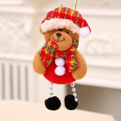 Cute Hugging Tree Christmas Ornament – Santa Claus and Snowman Plush Doll Decoration for Christmas Trees, Holiday Displays and Festive Home Decor