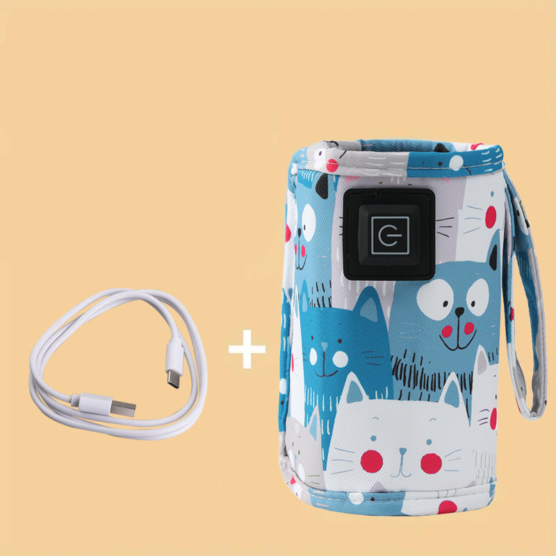 USB Baby Bottle Warmer - Portable Travel Nursing Bottle Heater with Insulated Bag for Strollers, Outdoor Feeding and Winter Use