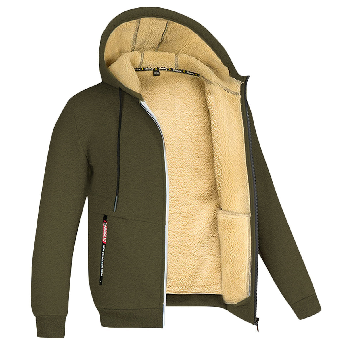 Men's Full Zip Fleece Hoodie - Casual Winter Jacket for Streetwear, Sports and Everyday Comfort