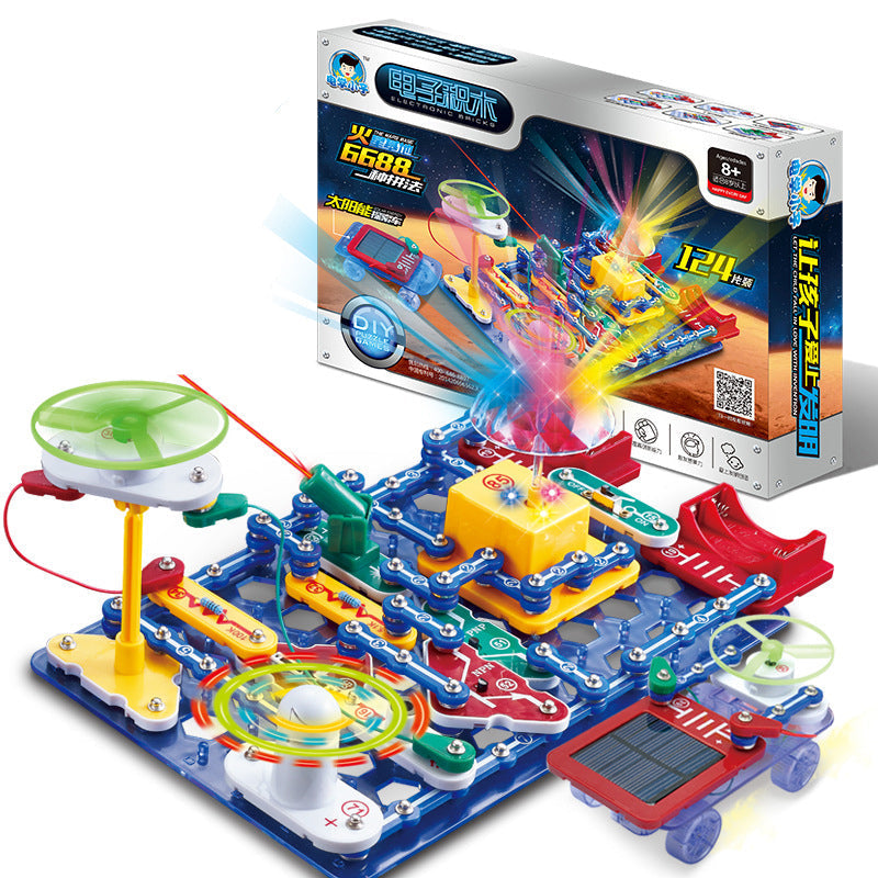 Electronic STEM Building Blocks Kit - Educational Circuit Experiment Toy for Kids Science Learning, Creativity and Exploration Activities