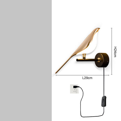 Magpie Bird LED Wall Lamp - 360° Rotating Indoor Wall Sconce for Bedroom, Bedside Lighting and Modern Home Decor