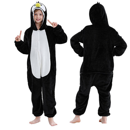 Capybara Flannel Onesie Costume-Cozy Hooded Sleepwear Jumpsuit for Kids Parties Cosplay and Comfortable Lounging