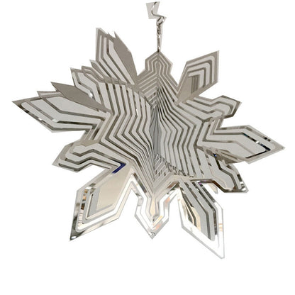 Stainless Steel Wind Spinner Chime – 3D Rotating Heart and Square Outdoor Wind Sculpture for Garden, Patio, Yard and Indoor Home Decor