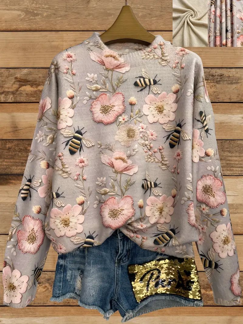 Women’s Cozy Animal Print Sweater – 3D Knit Pullover with Stylish Wildlife Design for Casual Autumn Winter Fashion