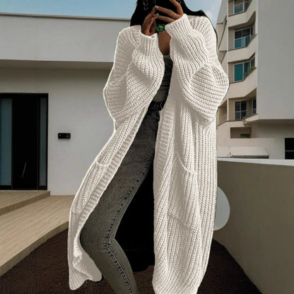 Oversized Knit Cardigan – Women’s Long V Neck Sweater Coat for Cozy Casual Autumn Winter Layering