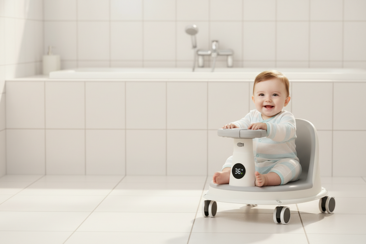 Smart Temperature Baby Bath Seat – Multifunctional Toddler Bath Chair with Safe Materials for Comfortable Bathtub and Shower Support