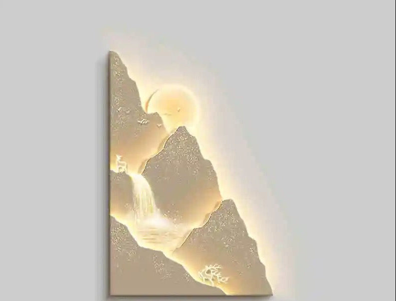 Mountain Sunset Wall Lamp – Modern 3D LED Landscape Light for Living Rooms, Bedrooms and Artistic Home Decoration