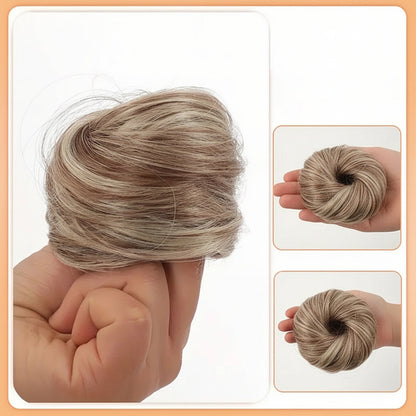 Elastic Ponytail Hair Band – Heat Resistant Synthetic Hair Wrap for Instant Fuller Bun and Stylish Hairstyles