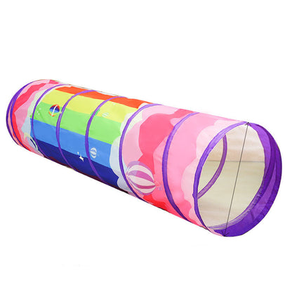 Kids Pop-Up Play Tent Set - Portable Crawling Tunnel and Ball Pool Playhouse for Indoor Outdoor Educational Fun