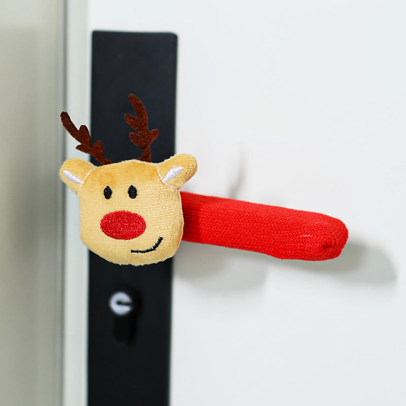 Christmas Door Handle Covers – Soft Holiday Decorations with Hanging Bells for Festive Home Entryways